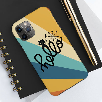 Atomic Groovy Cat, Retro, Kitschy, Hello Starburst, Mid Mod Smart Phone Tough Phone Cases Phone Case iPhone 11 Pro