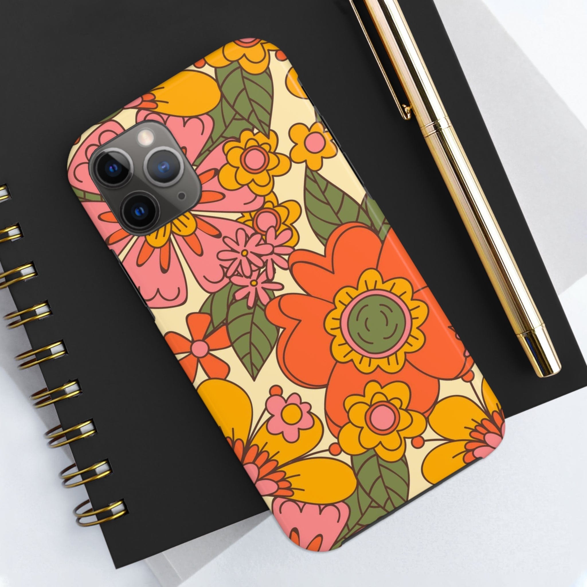 Groovy Retro Flower Power Vintage Inspired Pattern Smart Phones Tough Phone Cases Phone Case iPhone 11 Pro