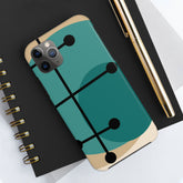 Mid Century Mod, Geometric, Retro Beige Teal Blue, Smart Phones Tough Phone Cases Phone Case iPhone 11 Pro Max Mid Century Modern Gal