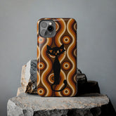 Retro Phone Case, Groovy Brown, Atomic Kitsch Cat Tough Smart Phone Cases Phone Case iPhone 11 Pro Max Mid Century Modern Gal