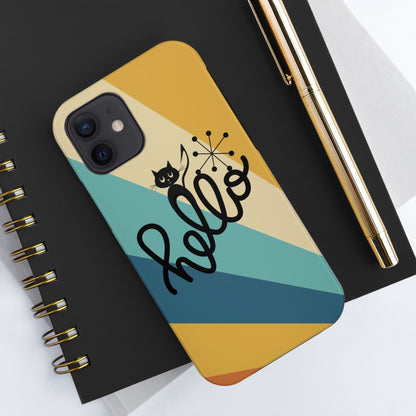 Atomic Groovy Cat, Retro, Kitschy, Hello Starburst, Mid Mod Smart Phone Tough Phone Cases Phone Case iPhone 12