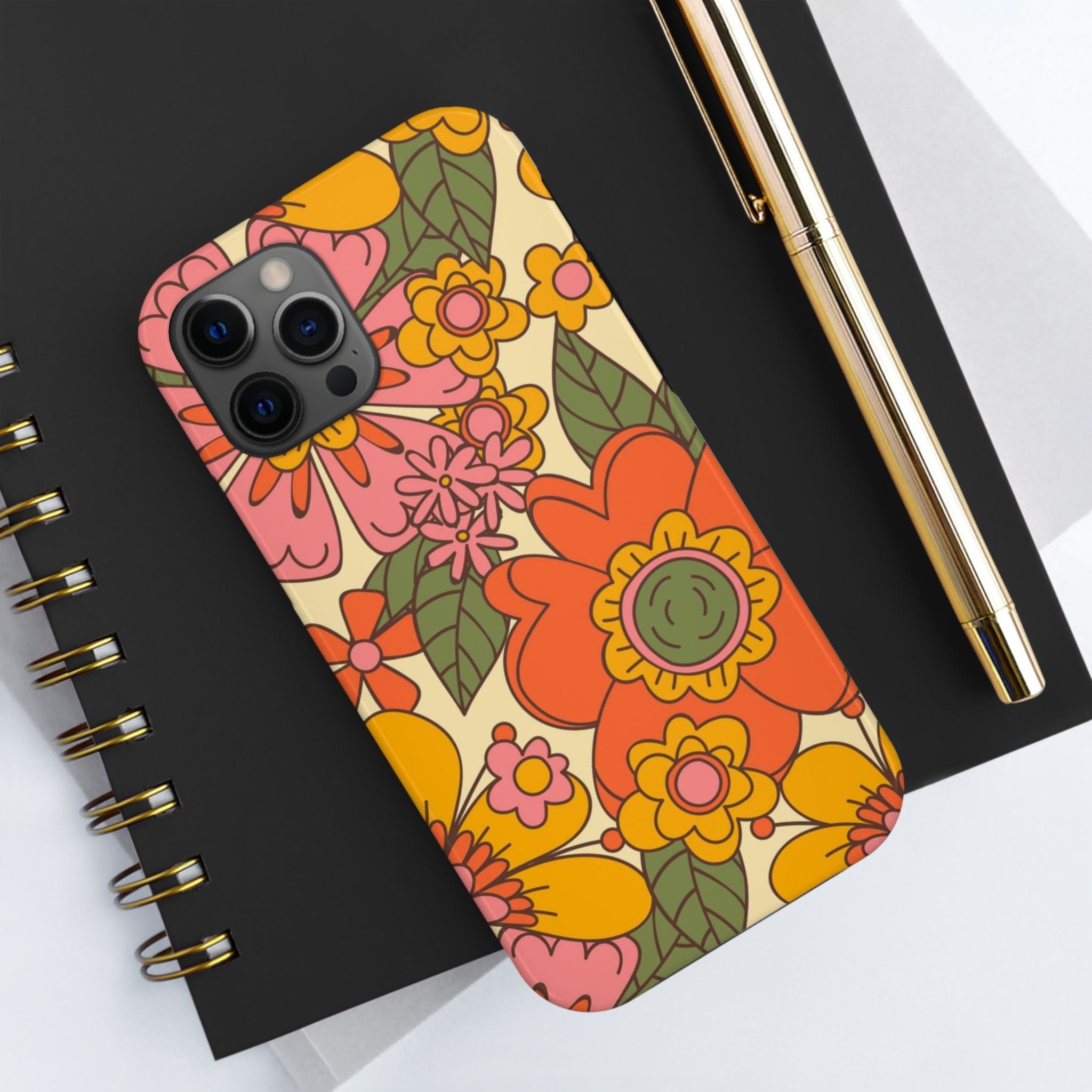 Groovy Retro Flower Power Vintage Inspired Pattern Smart Phones Tough Phone Cases Phone Case iPhone 12 Pro
