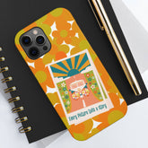 Retro Phone Case, Orange Flower Power, Polariod Picture, Mod Smart Phone Tough Phone Cases Phone Case iPhone 12 Pro Max