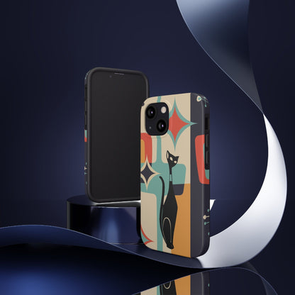 Atomic Cat, Sexton Cat, Mid Mod, Retro Geometric, Starburst Tough Phone Cases Phone Case iPhone 13 Mini