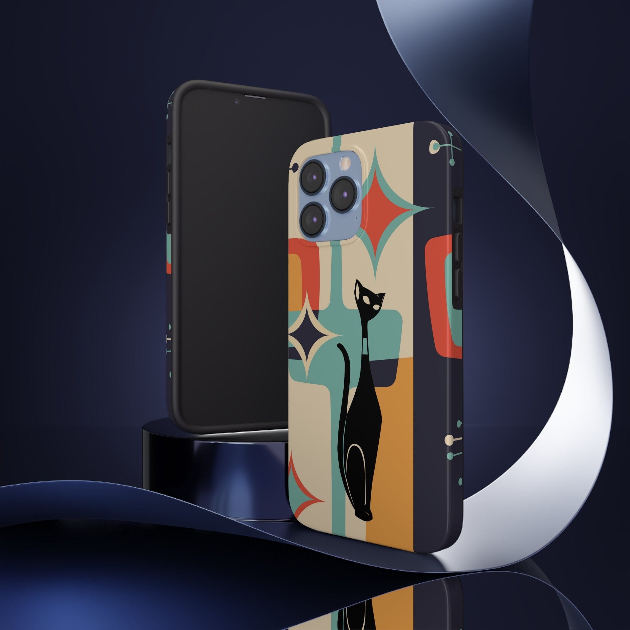 Atomic Cat, Sexton Cat, Mid Mod, Retro Geometric, Starburst Tough Phone Cases Phone Case iPhone 13 Pro Max