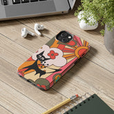 Atomic Cat, Retro Sunburst, Groovy Mod Smart Phone Tough Phone Cases Phone Case iPhone 14 Plus Mid Century Modern Gal