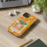 Retro Phone Case, Orange Flower Power, Polariod Picture, Mod Smart Phone Tough Phone Cases Phone Case iPhone 14 Plus