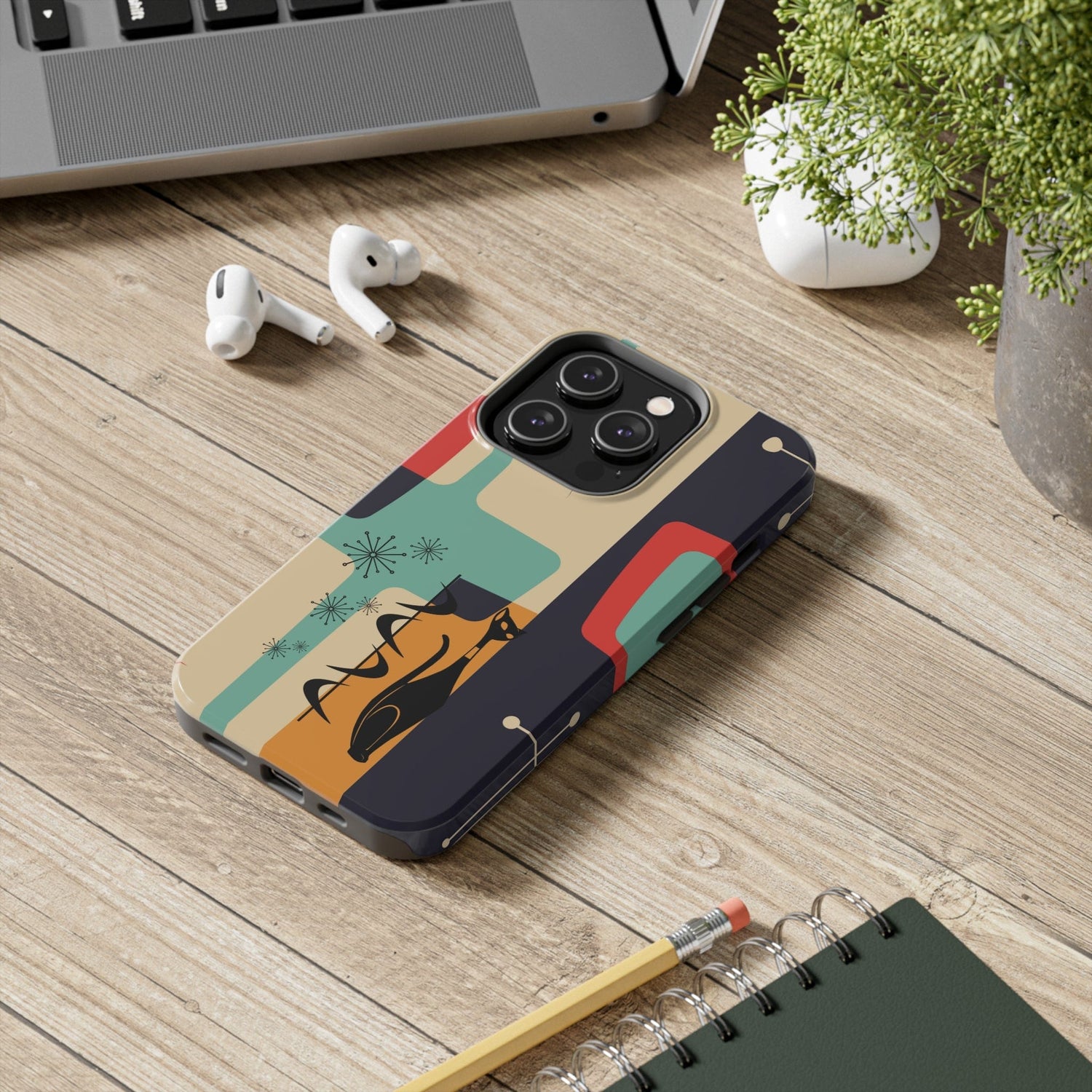 Mid Century Modern, Geometric, Atomic Cat Groovy Smart Phones Tough Phone Cases Mid Century Modern, Geometric, Atomic Cat Groovy Smart Phones Tough Phone Cases