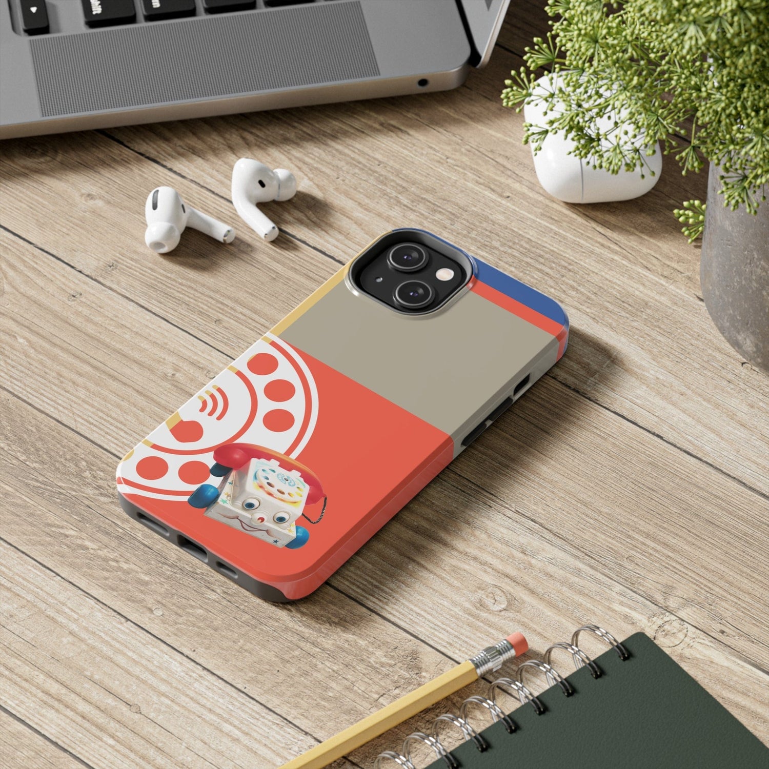 The First Original Phone, Eye Phone, Retro Kitschy Cute Rotary Phone, Tough Phone Cases - iPhone 14 The First Original Phone, Eye Phone, Retro Kitschy Cute Rotary Phone, Tough Phone Cases - iPhone 14