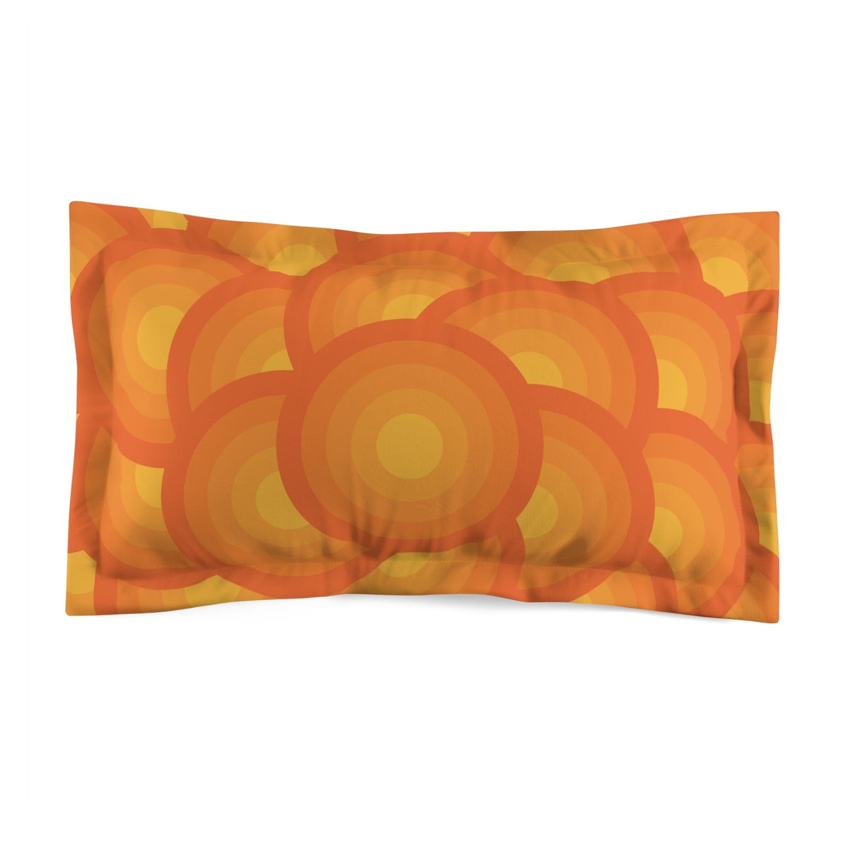 70's Retro Orange, Groovy Circles Mod Pillow Sham Home Decor King