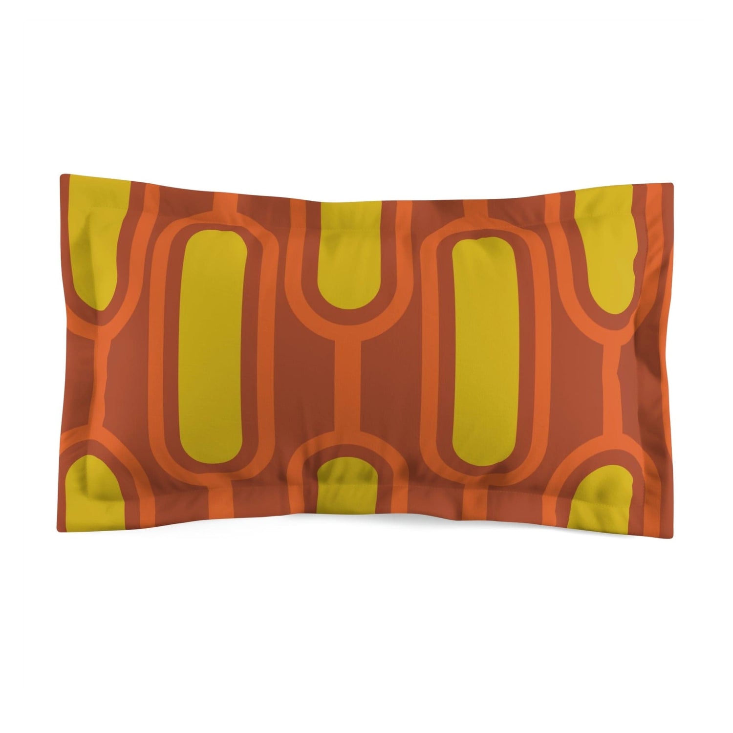 Mid Modern Geometric, Orange, Mustard Yellow, Rust Mid Century Modern Pillow Sham Home Decor King