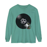 45 Rpm Vinyl Record, Cool Atomic Cat, Music Lover, DJ Spinning Unisex Long Sleeve T-Shirt Long-sleeve Light Green / S