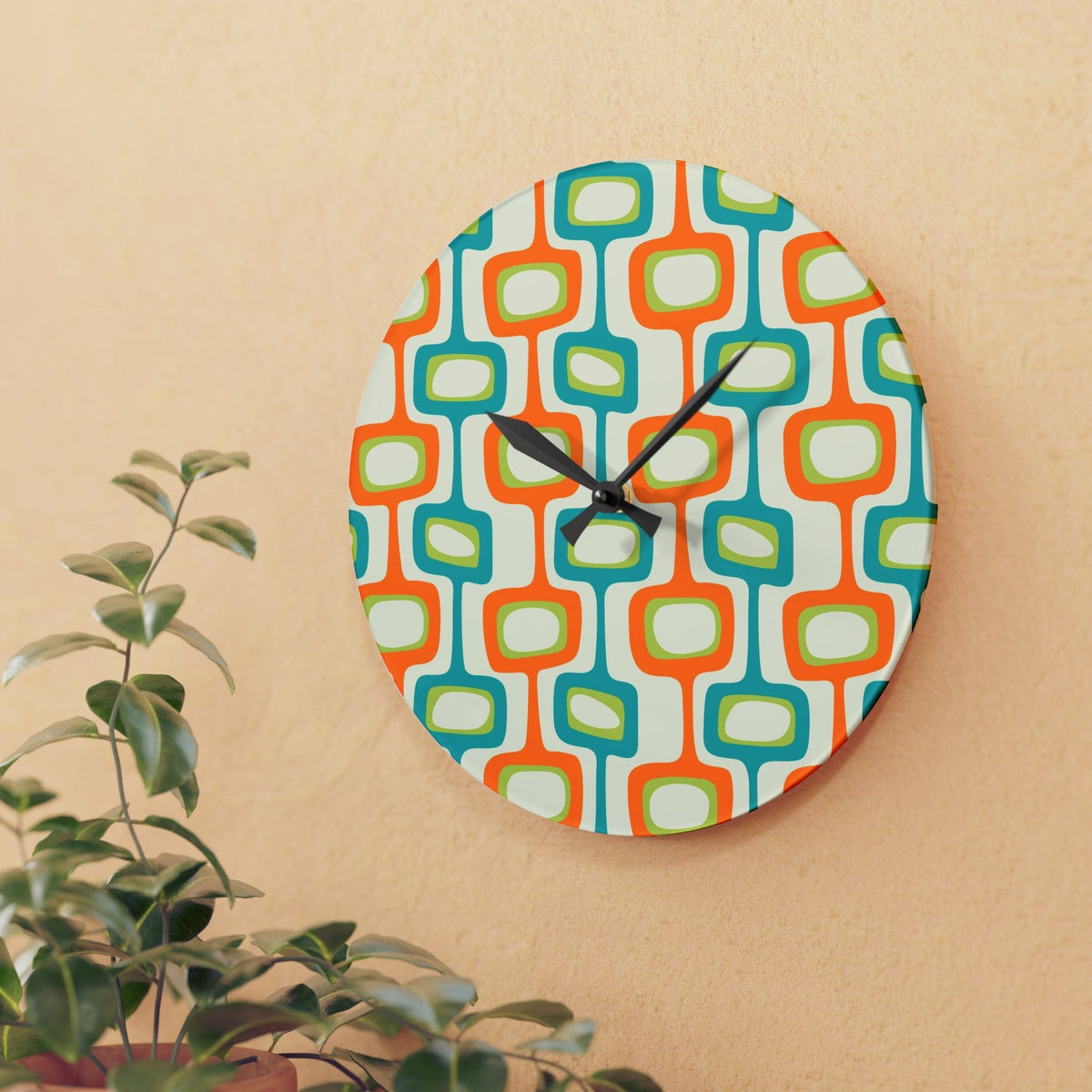 Mid Century Modern Atomic Googie Design Acrylic Wall Clock Home Decor