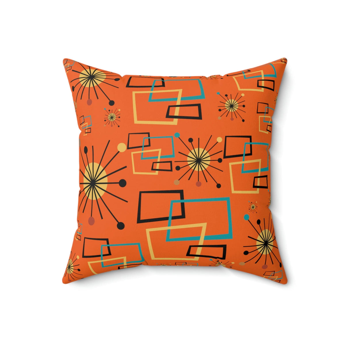 Mid Century Modern Atomic Starburst, Orange, Geometric, Retro Pillow Case And Insert Home Decor