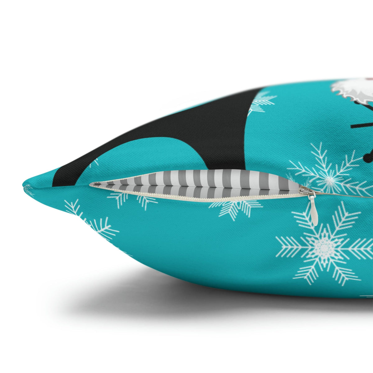 Mid Century Modern Chrismas Pillow Cover, Atomic Kitschy Cat, Snowflakes Pillow Cover, Aqua Blue Holiday MCM Pillow Case Cusion Covers Home Decor