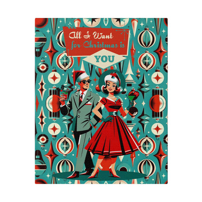 Mid Century Modern Christmas, All I Want For Christmas Is You, Atomic 50s Matte Canvas Canvas