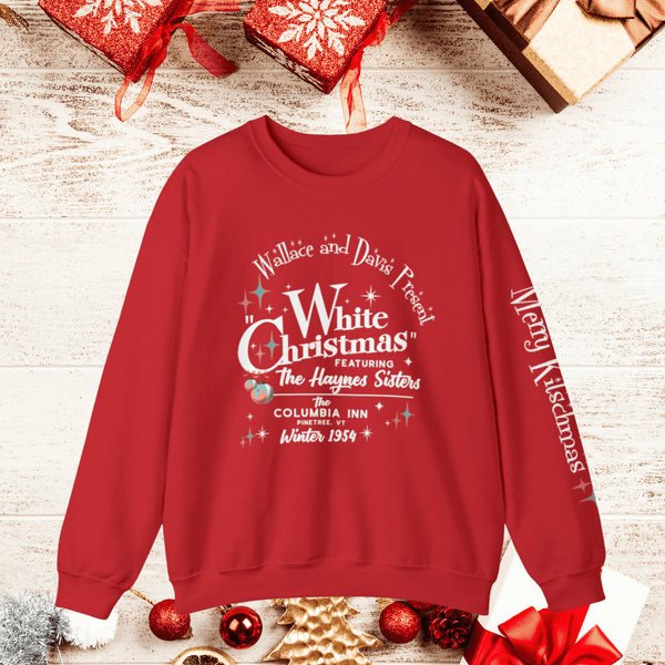 Mid Century Modern Christmas Sweatshirt, Wallace And Davis Present A White Christmas 1954 Movie Kitschy Christmas