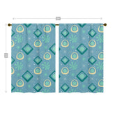 Mid Century Modern Designed, Twinkle Blue, Teal, Yellow Starbursts, Window Curtains (two panels) Curtains