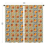 Mid Century Modern, Geometric, Beige, Orange, Mustard Yellow Mod Retro Window Curtains (two panels) Curtains