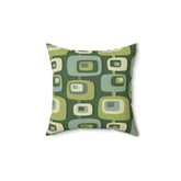 Mid Century Modern, Geometric, Groovy Green, Beige, Abstract, 60s 70s Retro, Mid Mod Pillow Case And Insert Home Decor