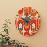 Mid Century Modern Geometric Starburst, Retro MCM Acrylic Wall Clock Home Decor Mid Century Modern Gal