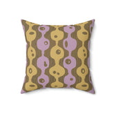 Mid Century Modern Googie Design, Brown, Light Purple, Mustard Yellow Pillow Case And Insert Home Decor