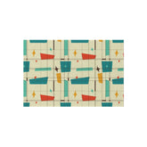 Mid Century Modern, Indoor, Outdoor Rug, Geometric Squares, Mid Mod Palm Spring Cali Home Decor Home Decor