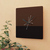 Mid Century Modern, Minimalist Black, Brown, MCM Acrylic Wall Clock Home Decor Mid Century Modern Gal