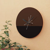 Mid Century Modern, Minimalist Black, Brown, MCM Acrylic Wall Clock Home Decor Mid Century Modern Gal