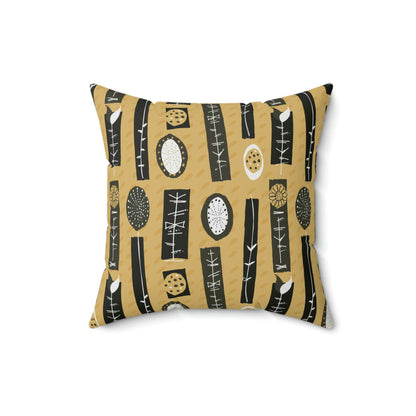 Mid Century Modern Mustard Yellow, Abstract Mid Modernist Pillow Case And Insert Home Decor
