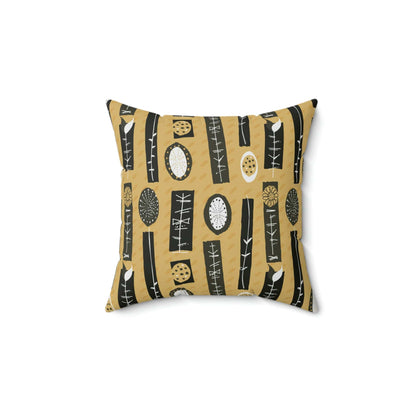 Mid Century Modern Mustard Yellow, Abstract Mid Modernist Pillow Case And Insert Home Decor
