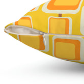 Mid Century Modern, Mustard Yellow, Orange, Geometric Retro Design Pillow Case And Insert Home Decor Mid Century Modern Gal