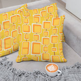 Mid Century Modern, Mustard Yellow, Orange, Geometric Retro Design Pillow Case And Insert Home Decor