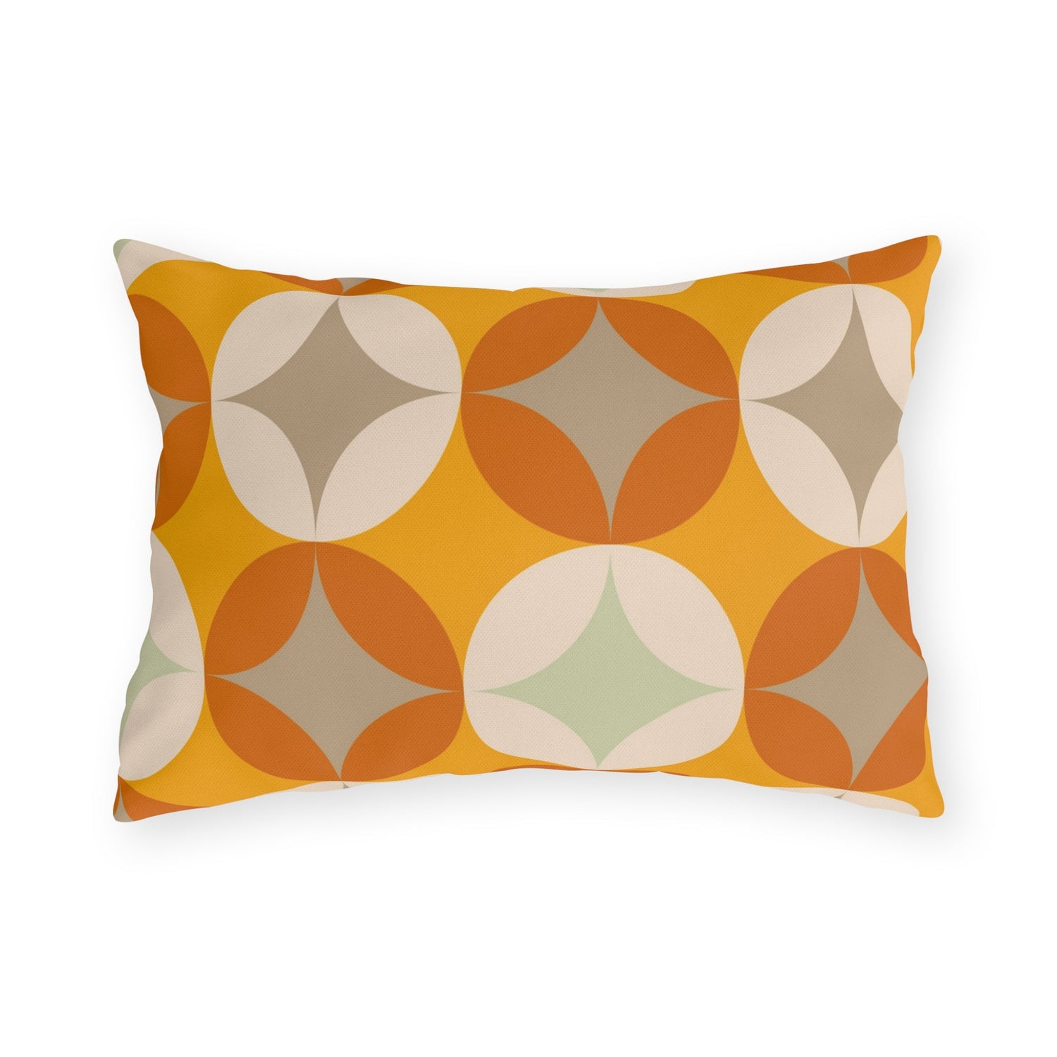 Mid Century Modern Outdoor Pillows, Mustard Yellow, Cream, Light Gray Starburst Pillow Home Decor