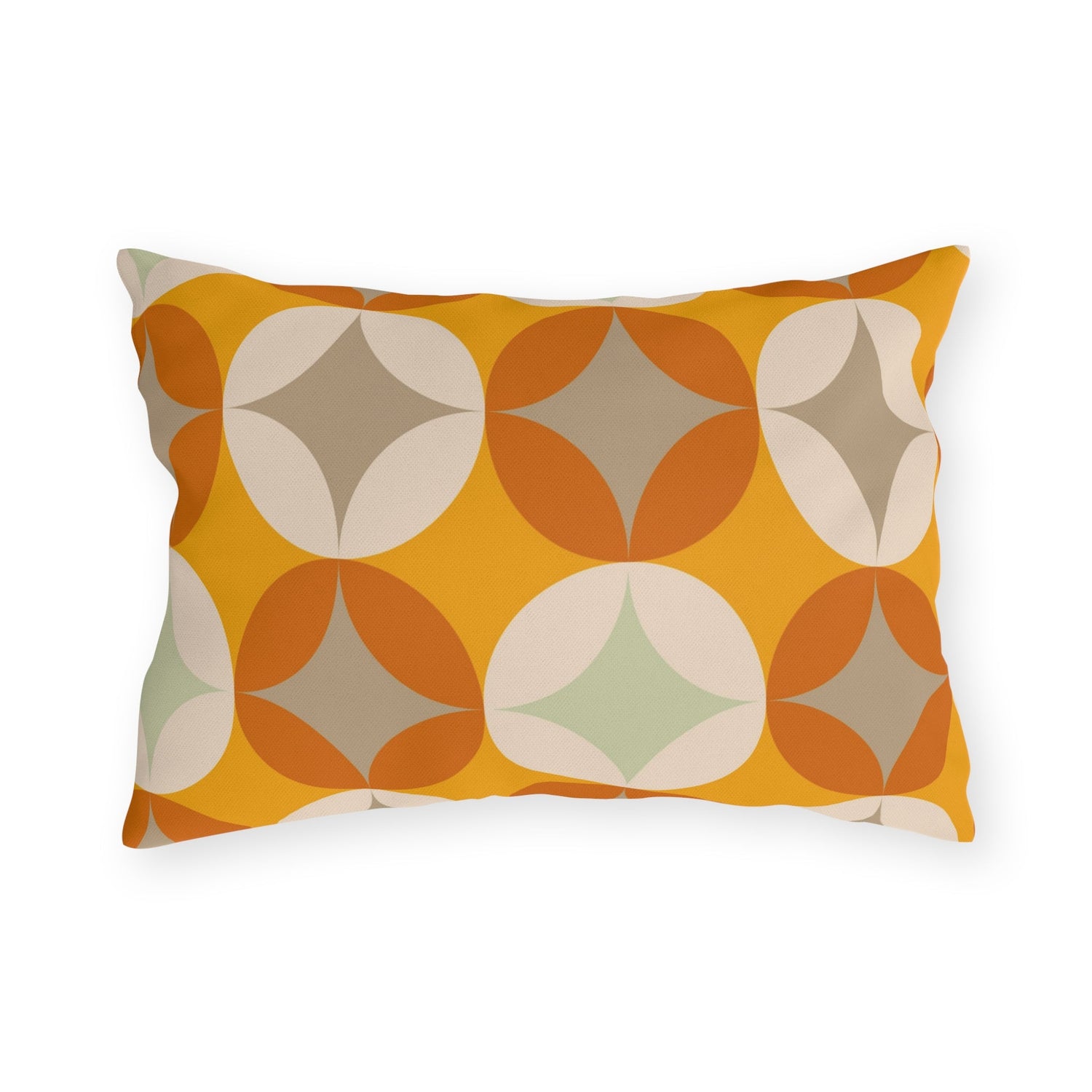Mid Century Modern Outdoor Pillows, Mustard Yellow, Cream, Light Gray Starburst Pillow Home Decor