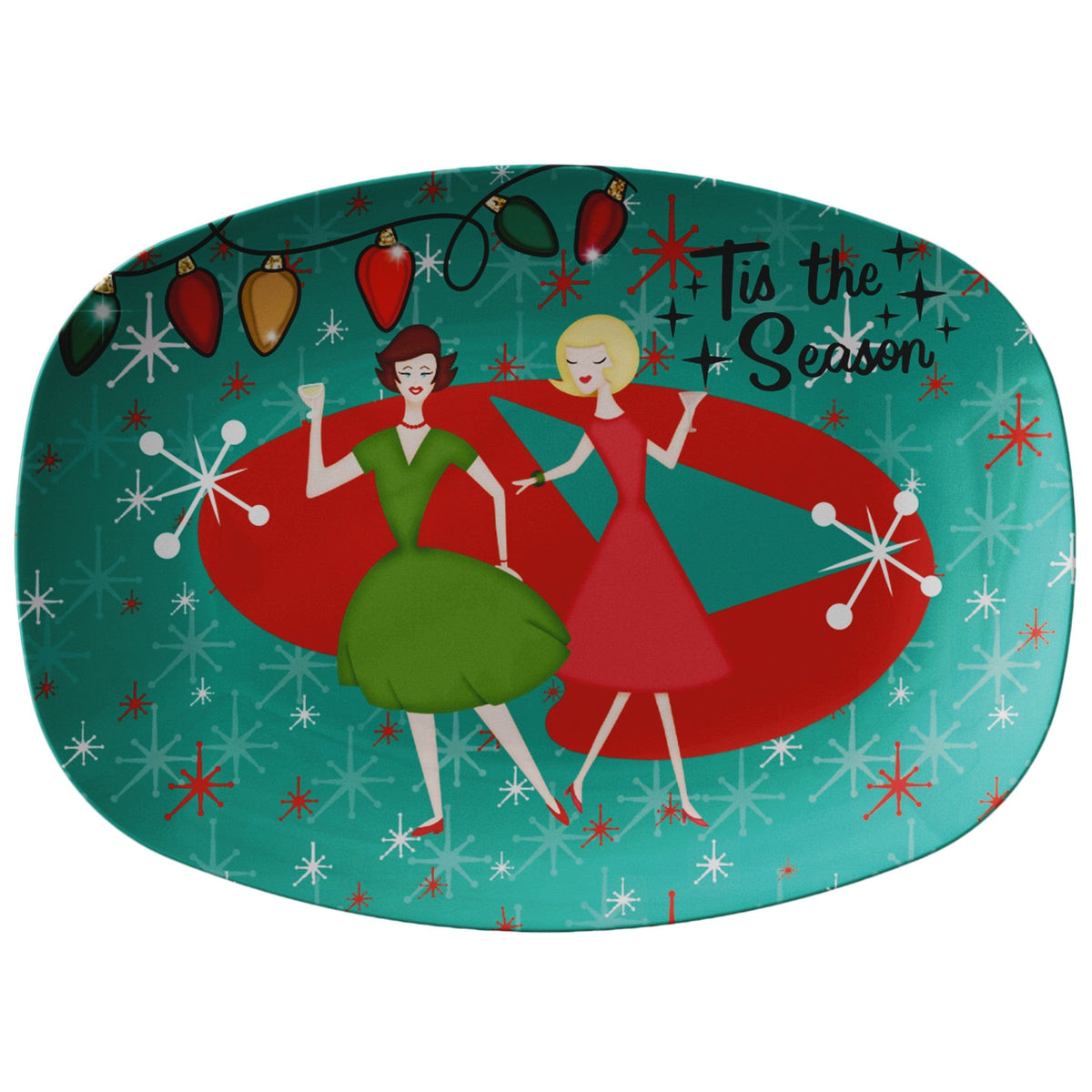Mid Century Modern Party Platter Gift For Women Couples, Lesbian Christmas Gifts, Retro Party Kitchenware