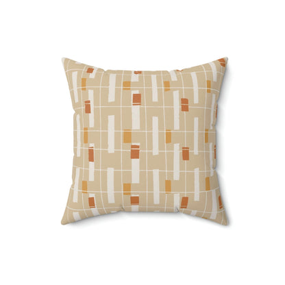 Mid Century Modern Pillow Decor, Bone Beige, Geometric, Rust,Retro Pillow Cover And Insert Home Decor