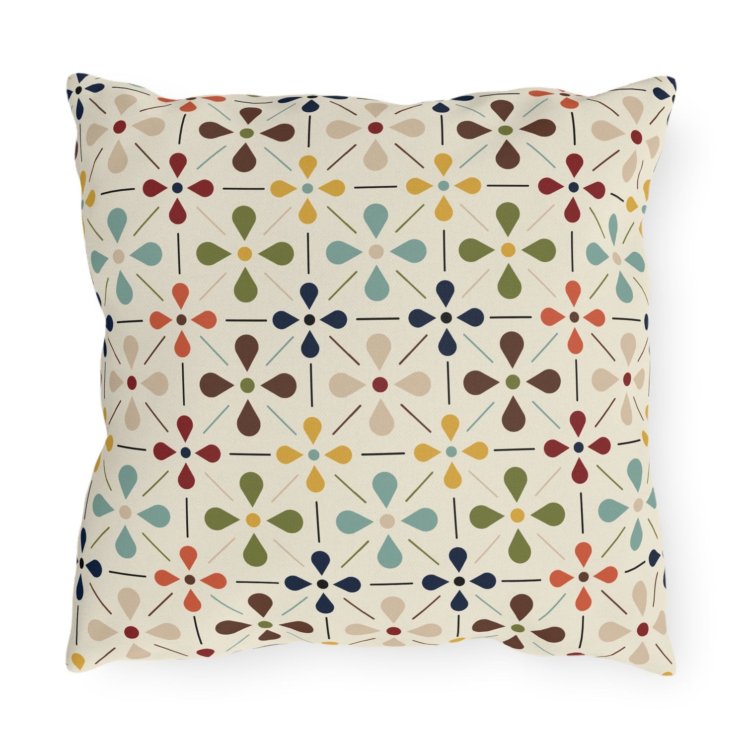 Mid Century Modern Scandi Modern Danish Flower Outdoor Pillows Home Decor