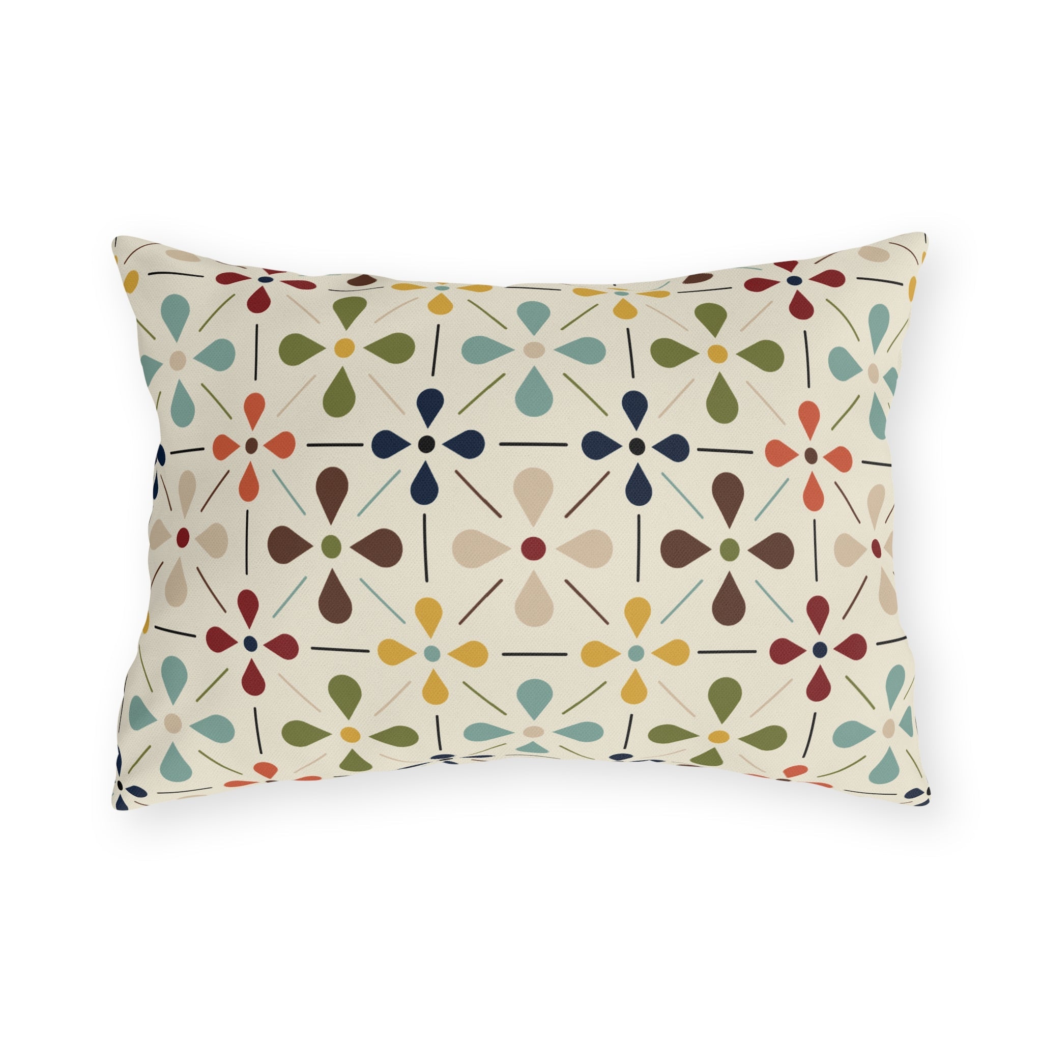 Mid Century Modern Scandi Modern Danish Flower Outdoor Pillows Home Decor