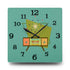 Mid Century Modern Wall Clock, Teal Blue Retro Style, Acrylic Wall Clock Home Decor