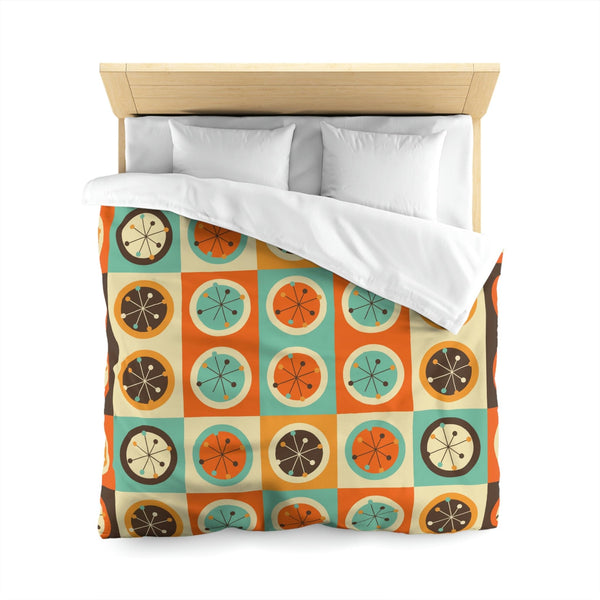 Mid Mod, 1970's Groovy Geometric Bold, Mustard Yellow, Chocolate Brown, Burnt Orange, Mid Century Modern Retro Duvet Cover