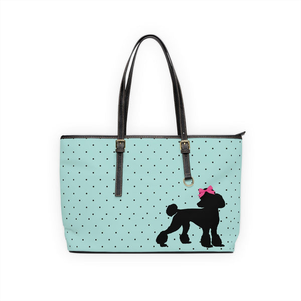 Mid Mod, Aqua Blue, Polka Dot, 50's Style, Poodle Shoulder Bag