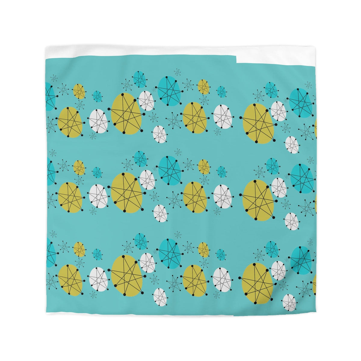 Mid Mod Atomic 50's Franciscan Pattern, Aqua Blue, MCM Designs By Mid Century Modern Gal Microfiber Duvet Cover Home Decor