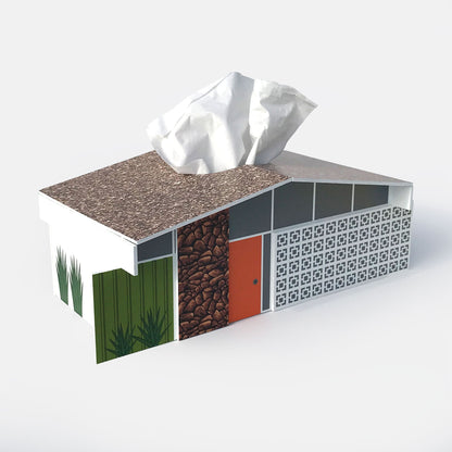 Midcentury Tissue Box Cover - Twin Palms