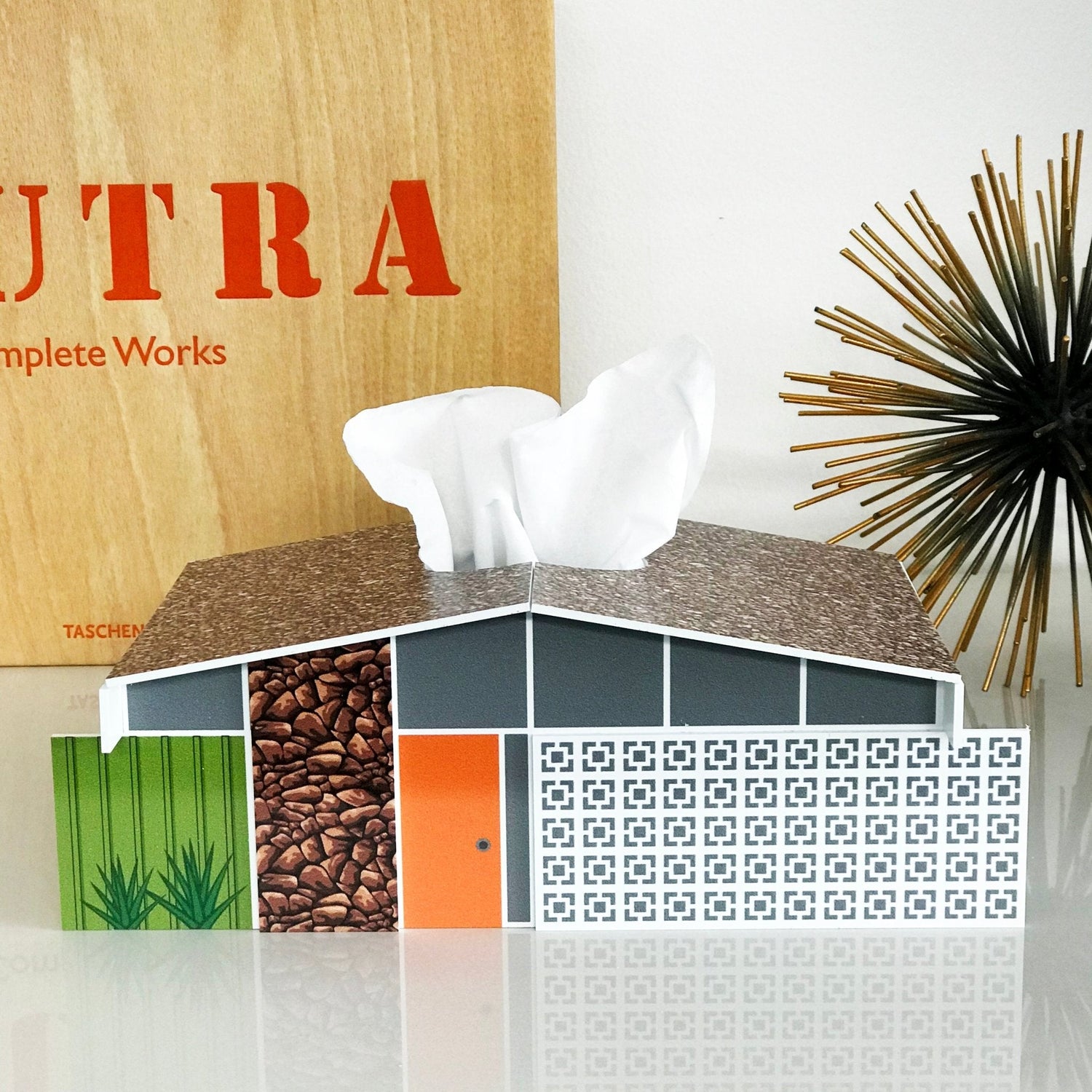 Midcentury Tissue Box Cover - Twin Palms