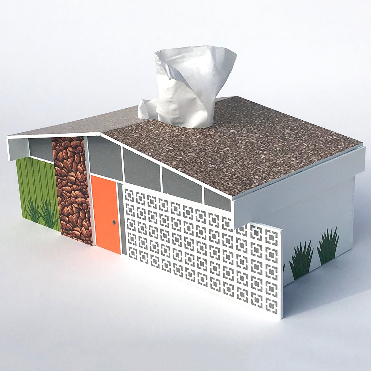 Midcentury Tissue Box Cover - Twin Palms