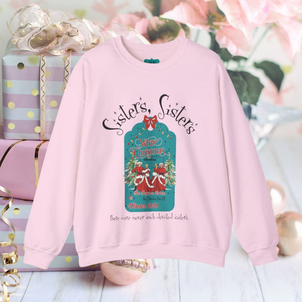Wallace And Davis Retro Christmas Sweatshirt, Cozy Unisex Holiday Sisters Sisters Matching Sweaters