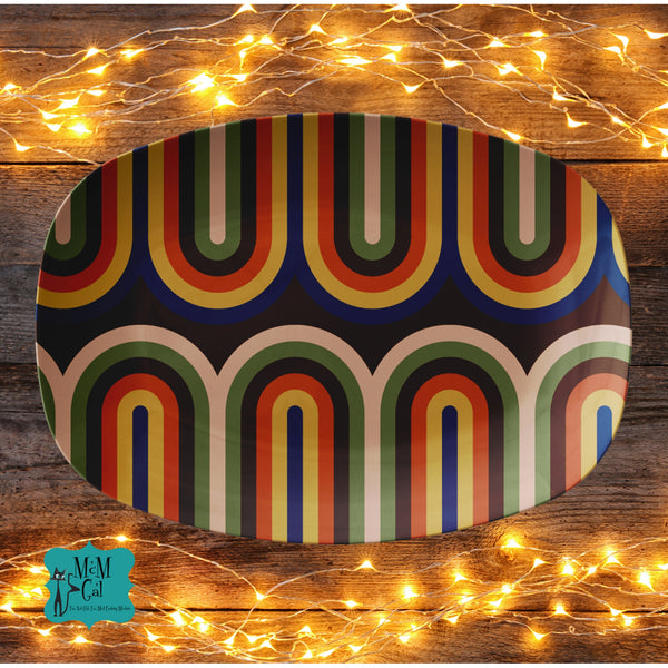 Retro Mod 70s Serving Party Platter MCM Style