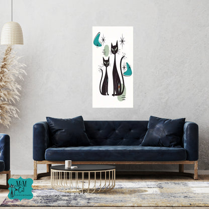 Atomic Kitschy Cats Boomerang Starburst MCM Wall Art - Mid Century Modern Gal