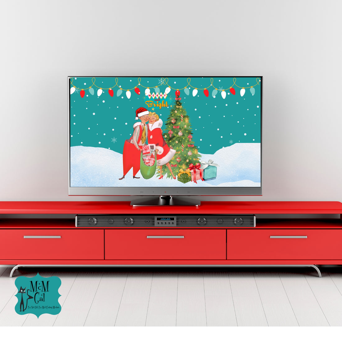 Samsung Frame TV Retro Vintage Christmas Art